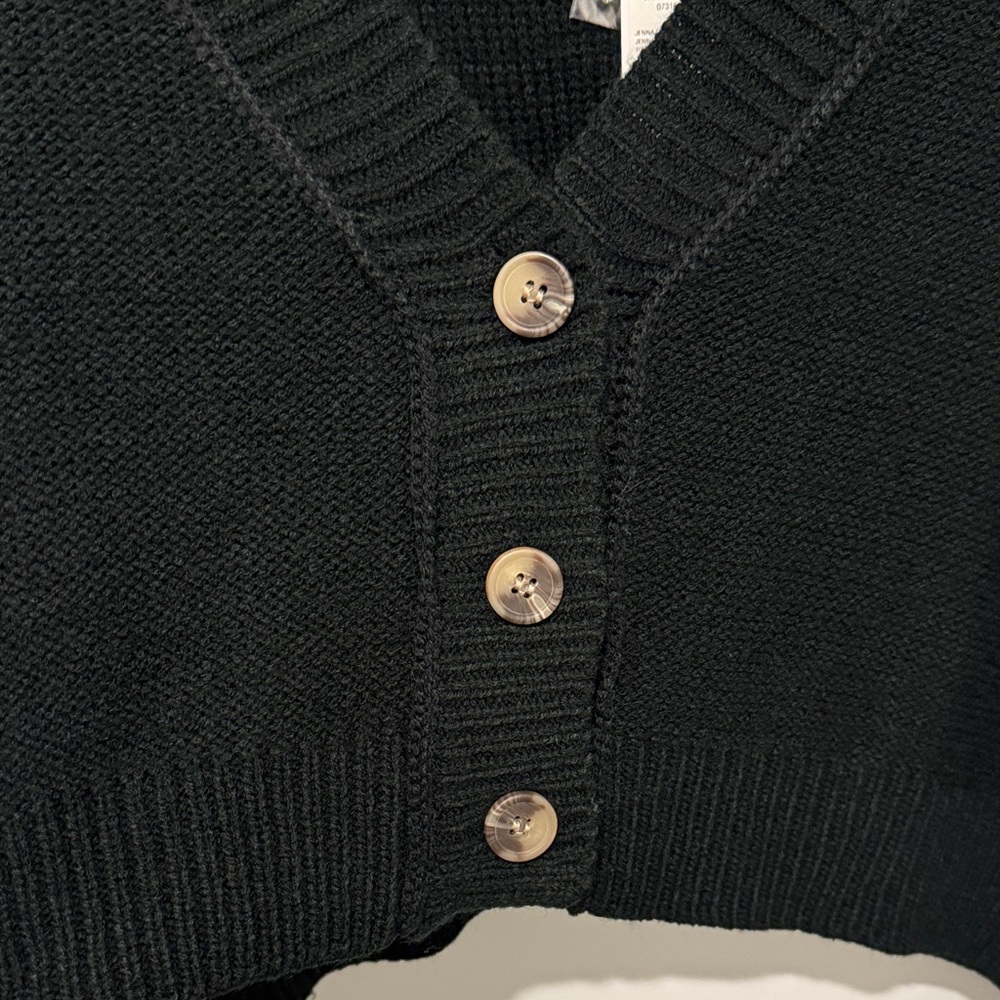 Garage Black Knit Cardigan with Button Accents - Picture 4 of 4